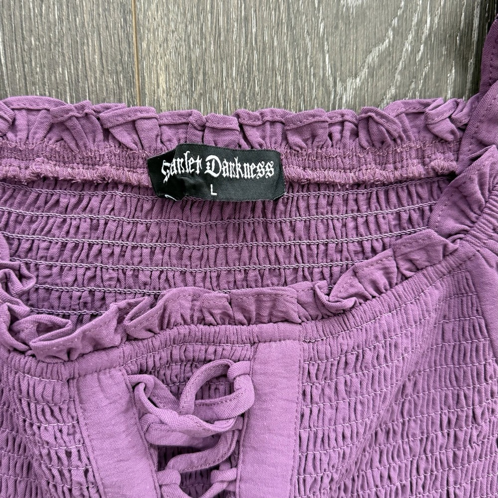 Scarlet Darkness Corset Renaissance Victorian Dress Large Purple Festival Witchy - Picture 4 of 9
